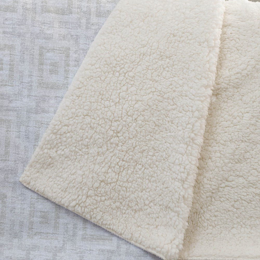 50" X 70" Linen And Ivory Geometric Microfiber Plush Throw Blanket