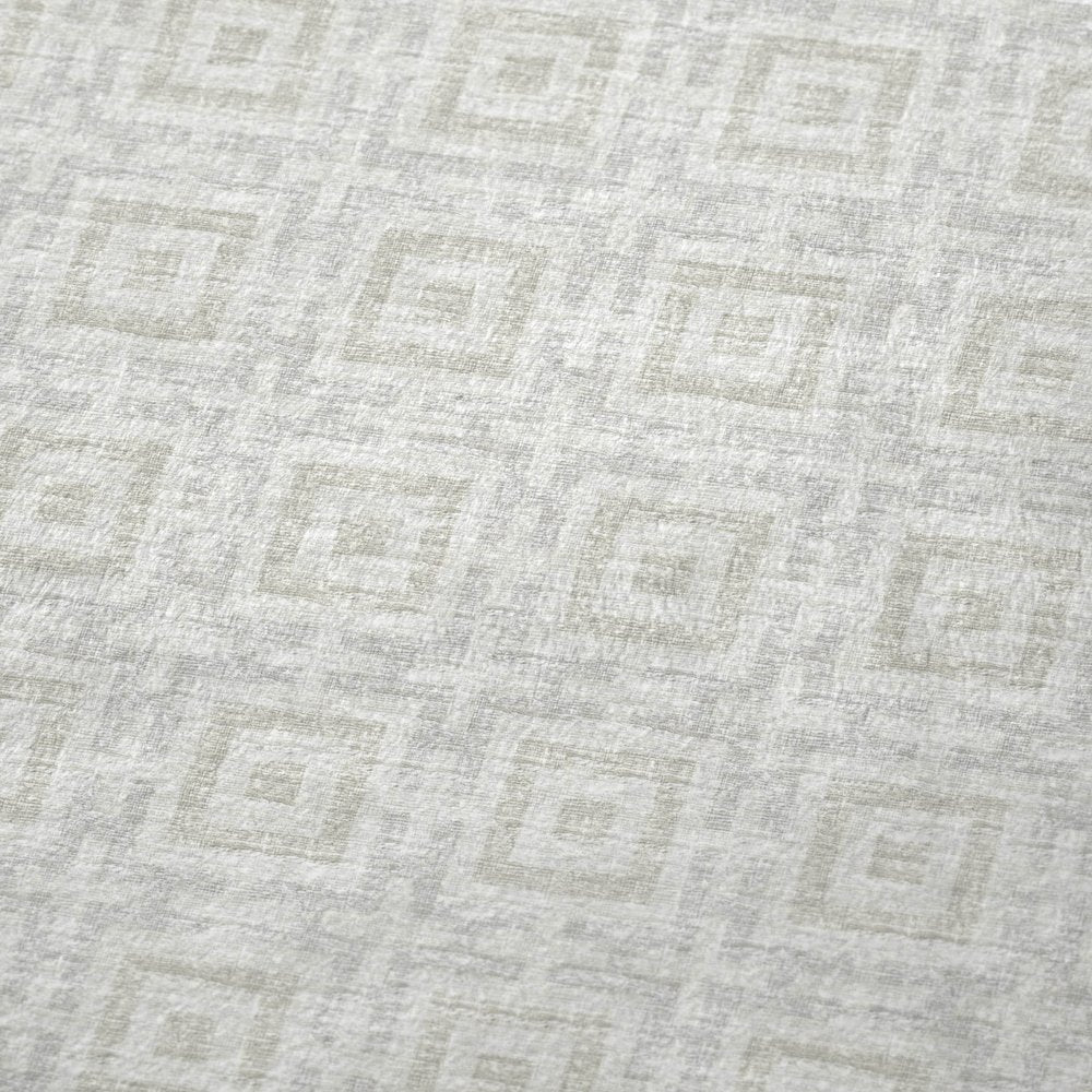 50" X 70" Linen And Ivory Geometric Microfiber Plush Throw Blanket