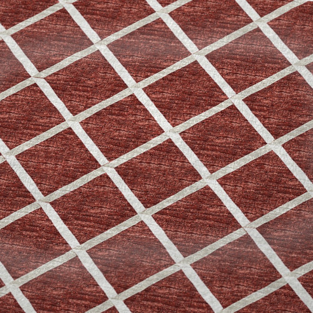 50" X 70" Red And Ivory Geometric Microfiber Plush Throw Blanket