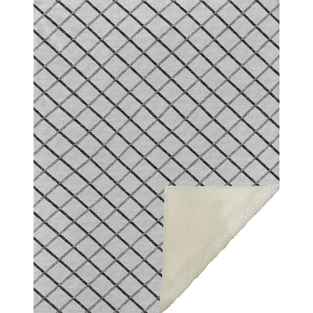 50" X 70" Gray And Ivory Geometric Microfiber Plush Throw Blanket