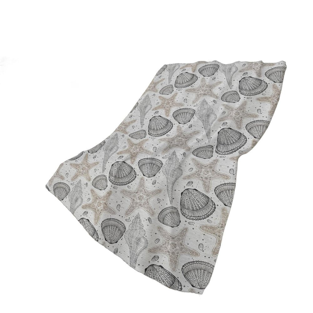 50" X 70" Gray Beige And Ivory Animal Print Polyester Woven Plush Throw Blanket