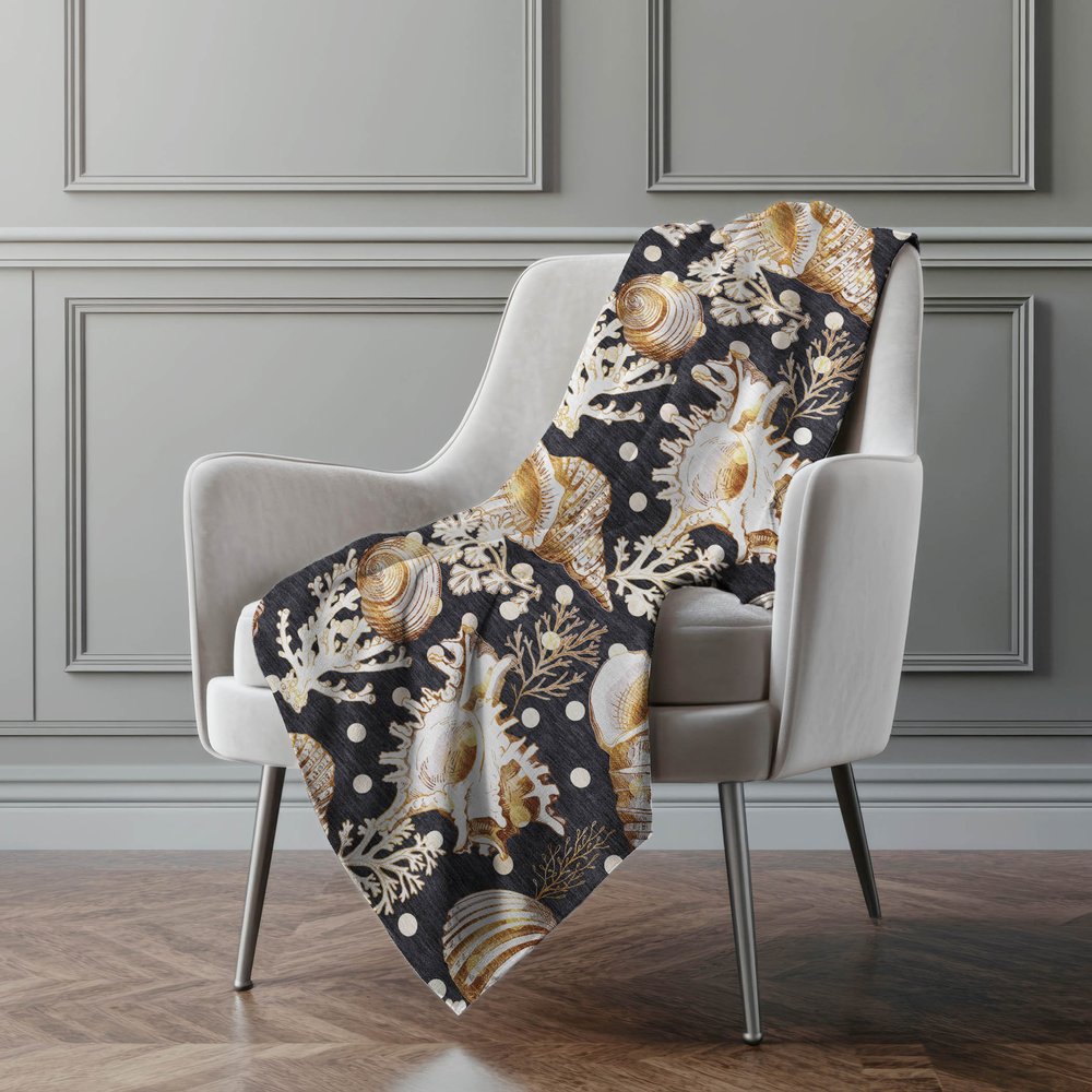 50" X 70" Midnight Brown And Ivory Animal Print Polyester Woven Plush Throw Blanket