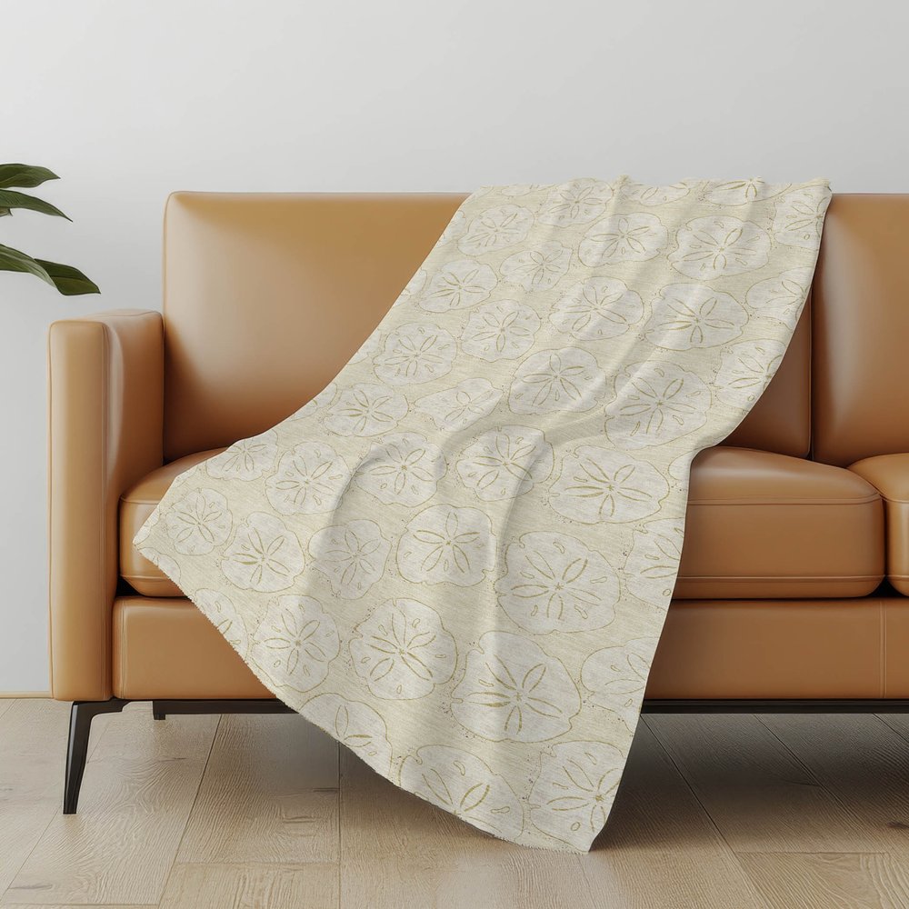 50" X 70" Sand And Ivory Animal Print Microfiber Plush Throw Blanket