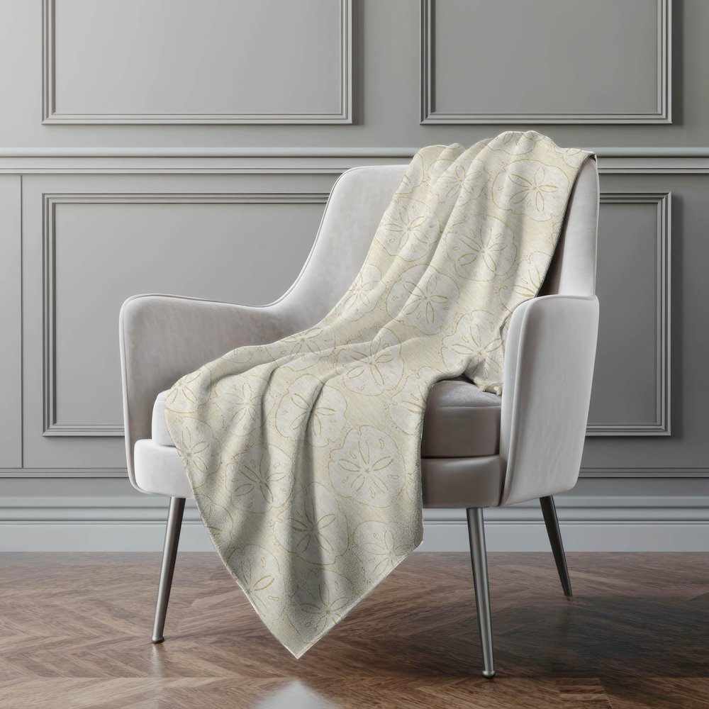 50" X 70" Sand And Ivory Animal Print Microfiber Plush Throw Blanket