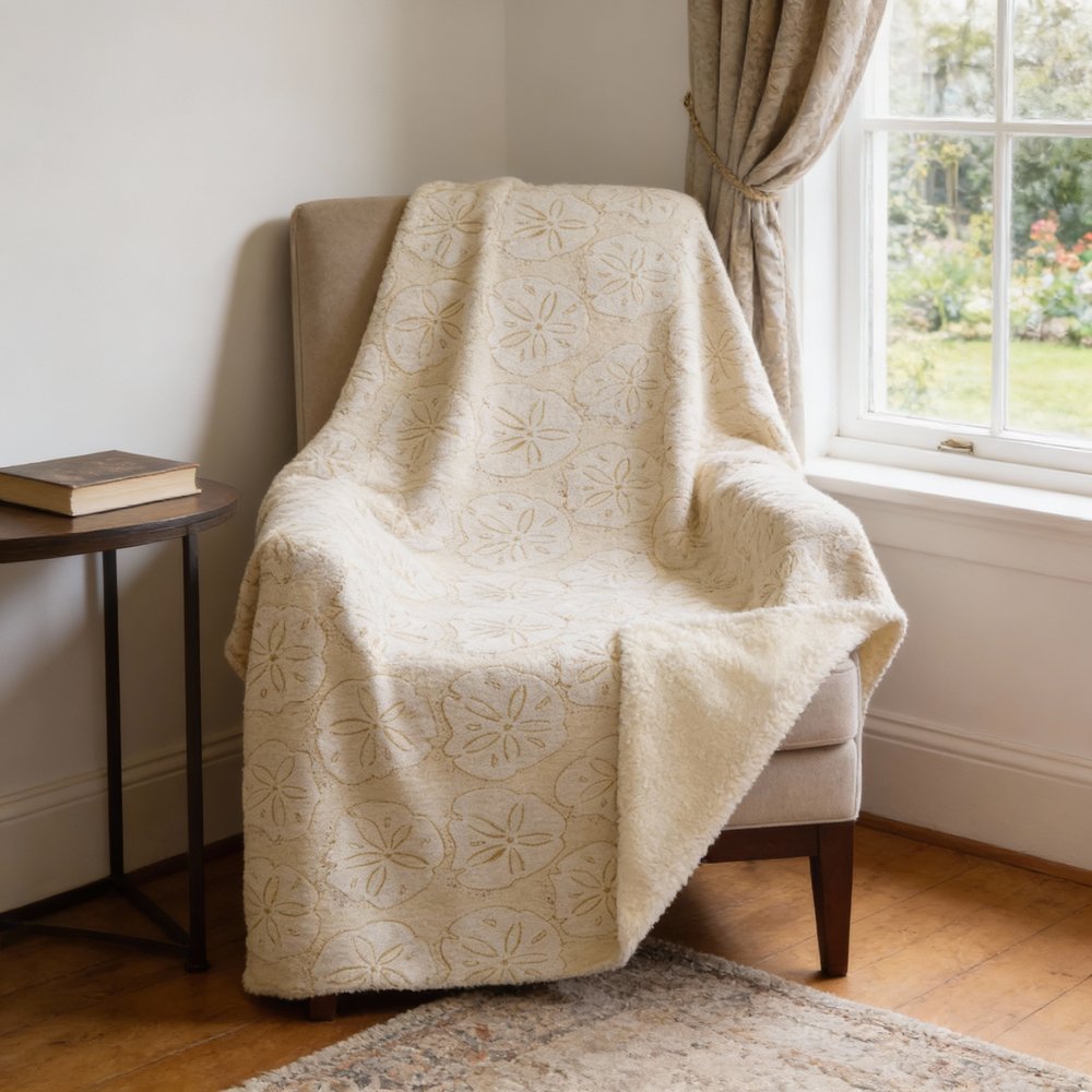 50" X 70" Sand And Ivory Animal Print Microfiber Plush Throw Blanket