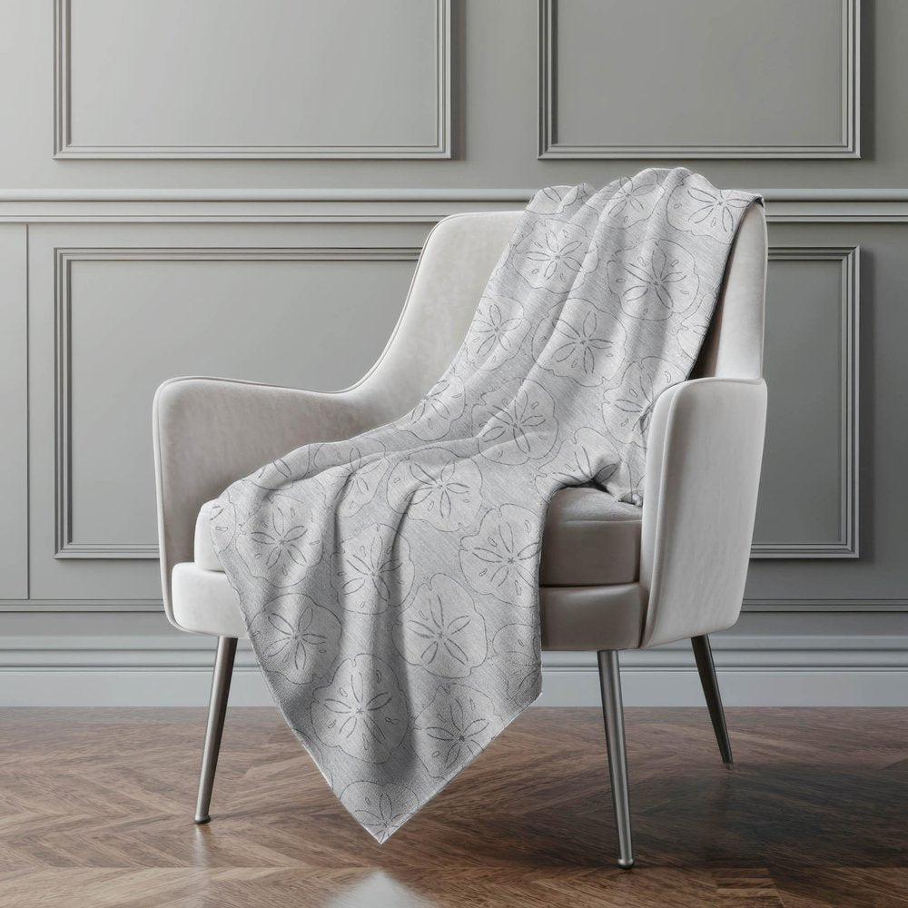 50" X 70" Gray And Ivory Animal Print Microfiber Plush Throw Blanket