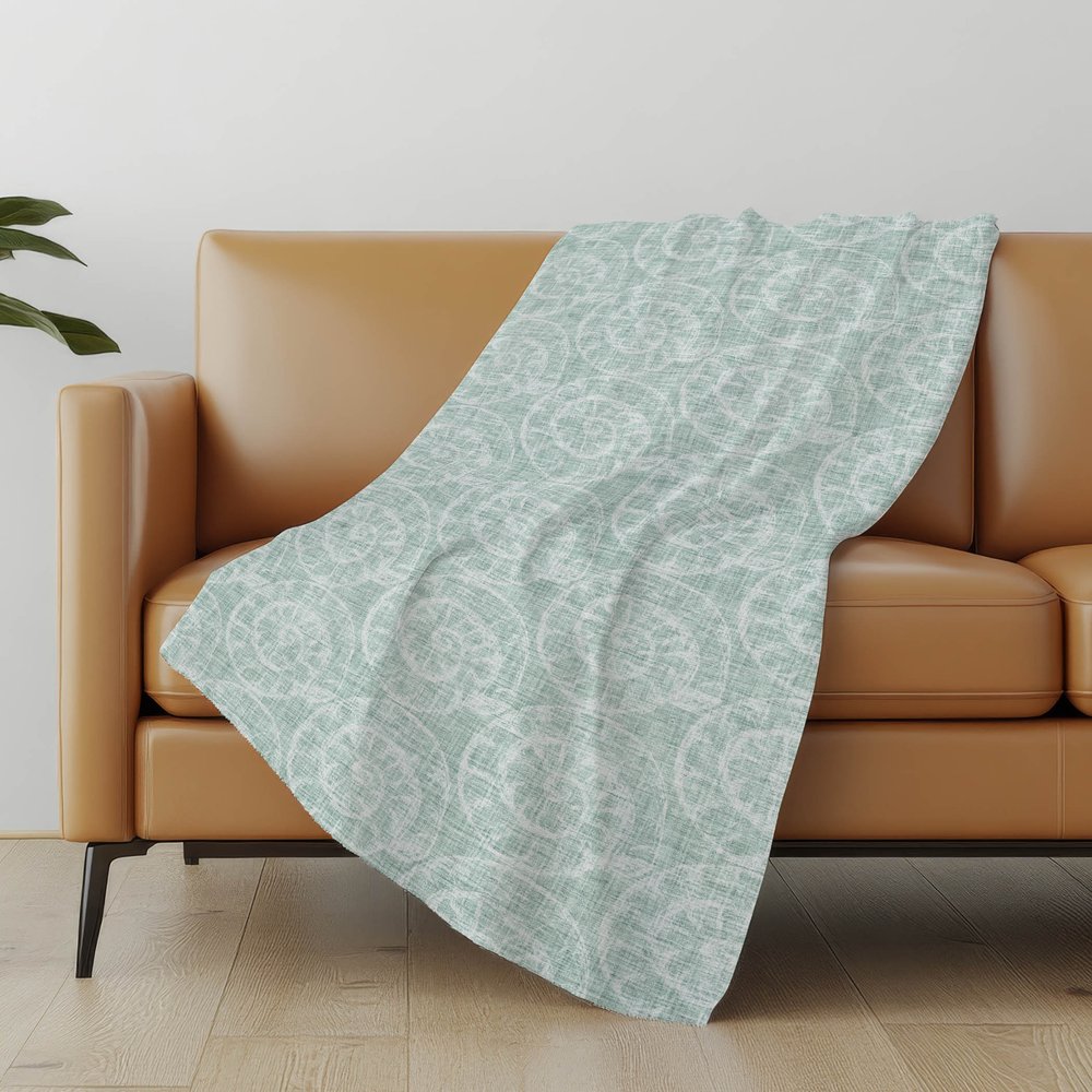 50" X 70" Green And Ivory Animal Print Microfiber Plush Throw Blanket