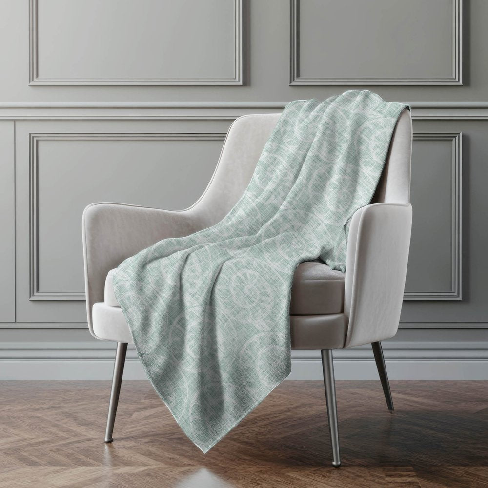 50" X 70" Green And Ivory Animal Print Microfiber Plush Throw Blanket