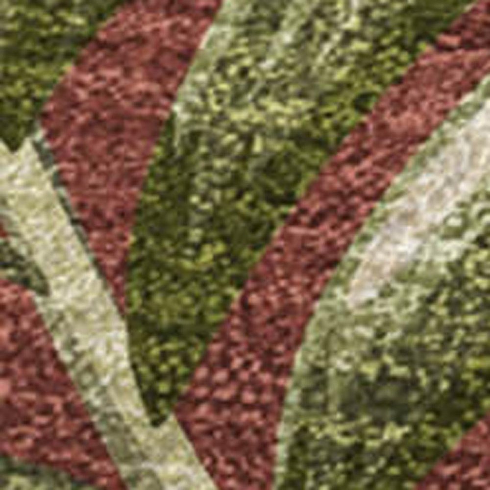 50" X 70" Rust Green And Beige Leaves Microfiber Plush Throw Blanket