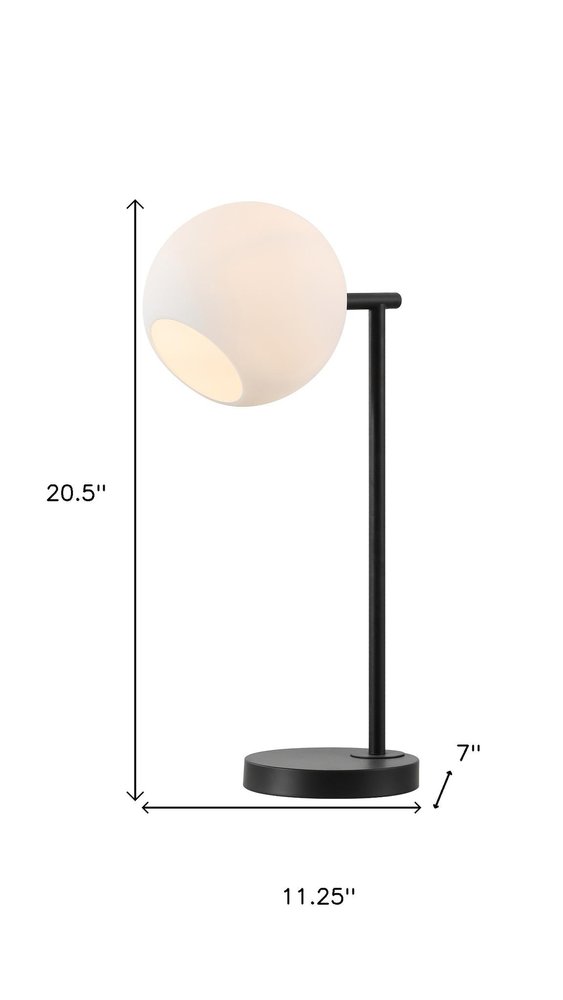 21" Black Novelty Table Lamp LED With Globe Shade