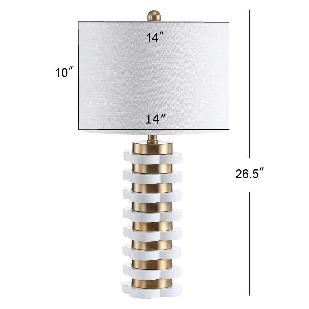 27" White Novelty Table Lamp LED With Drum Shade