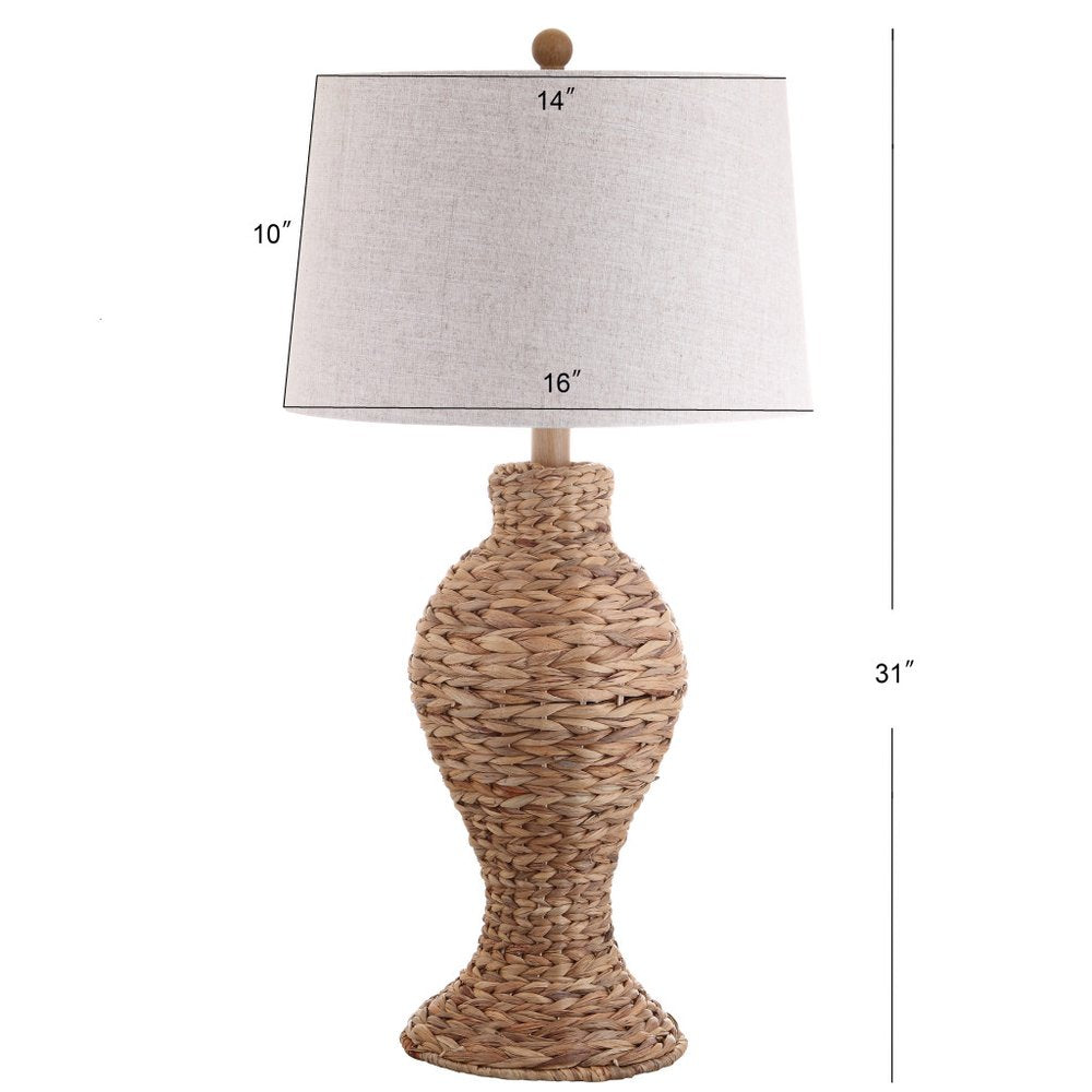 31" Natural Urn Table Lamp LED With Drum Shade