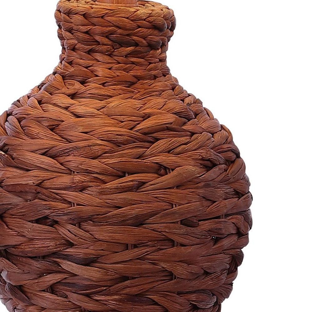 31" Dark Brown Urn Table Lamp LED With Drum Shade