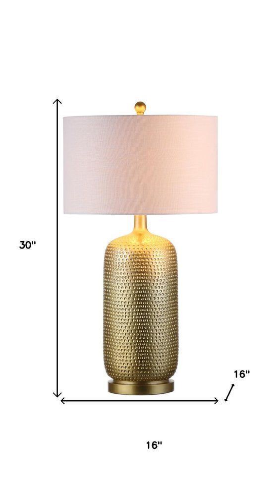 30" Gold Novelty Table Lamp LED With Drum Shade