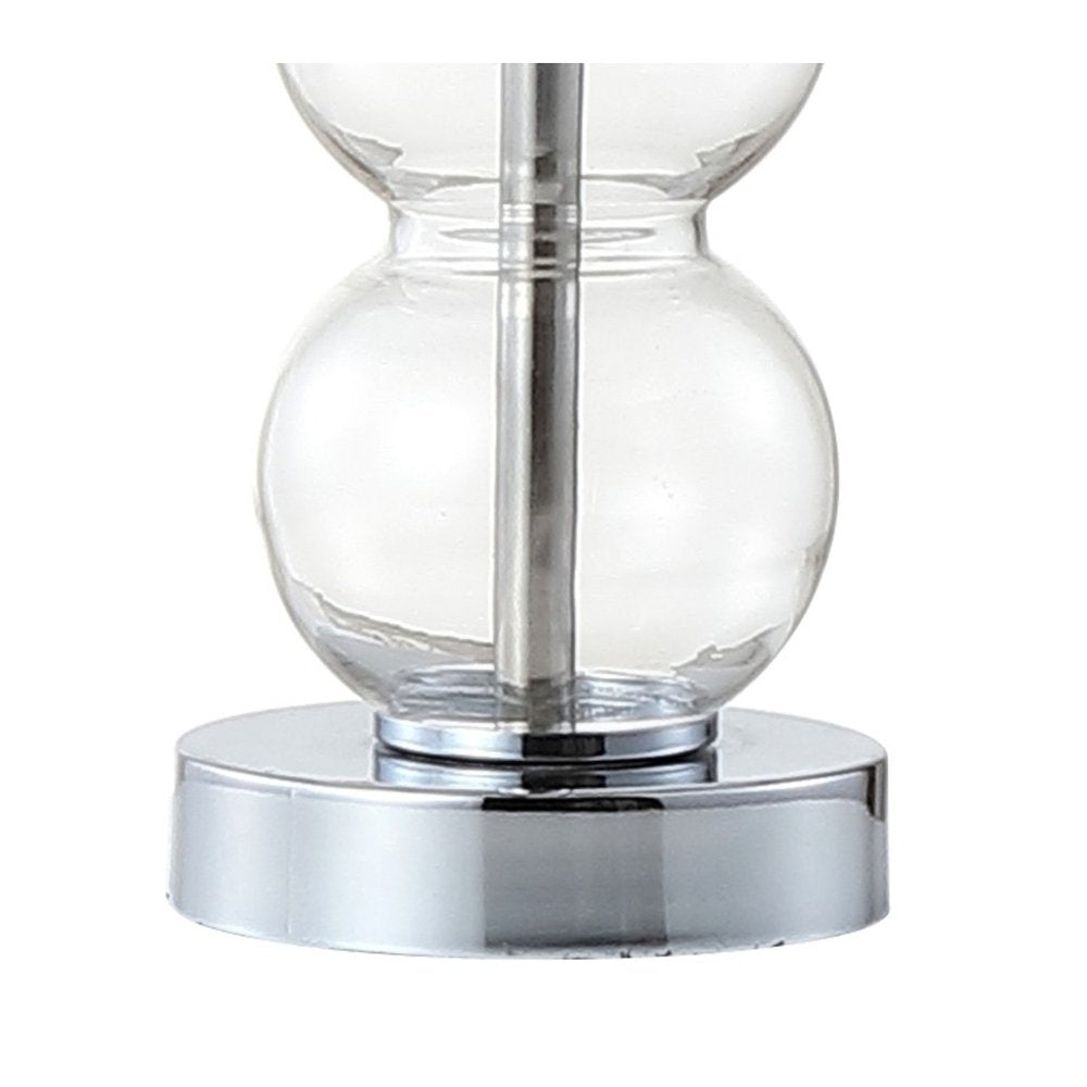 21" Silver Novelty Table Lamp LED With Globe Shade