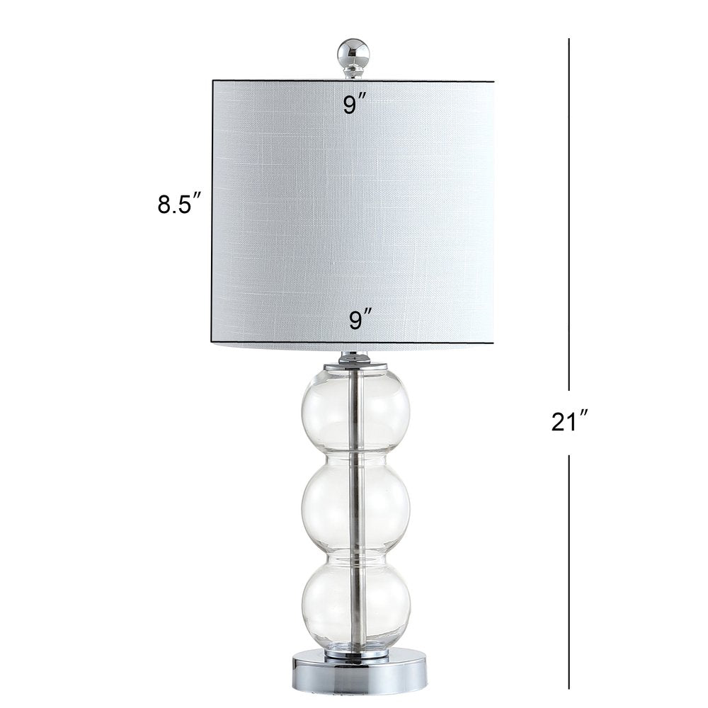 21" Silver Novelty Table Lamp LED With Globe Shade