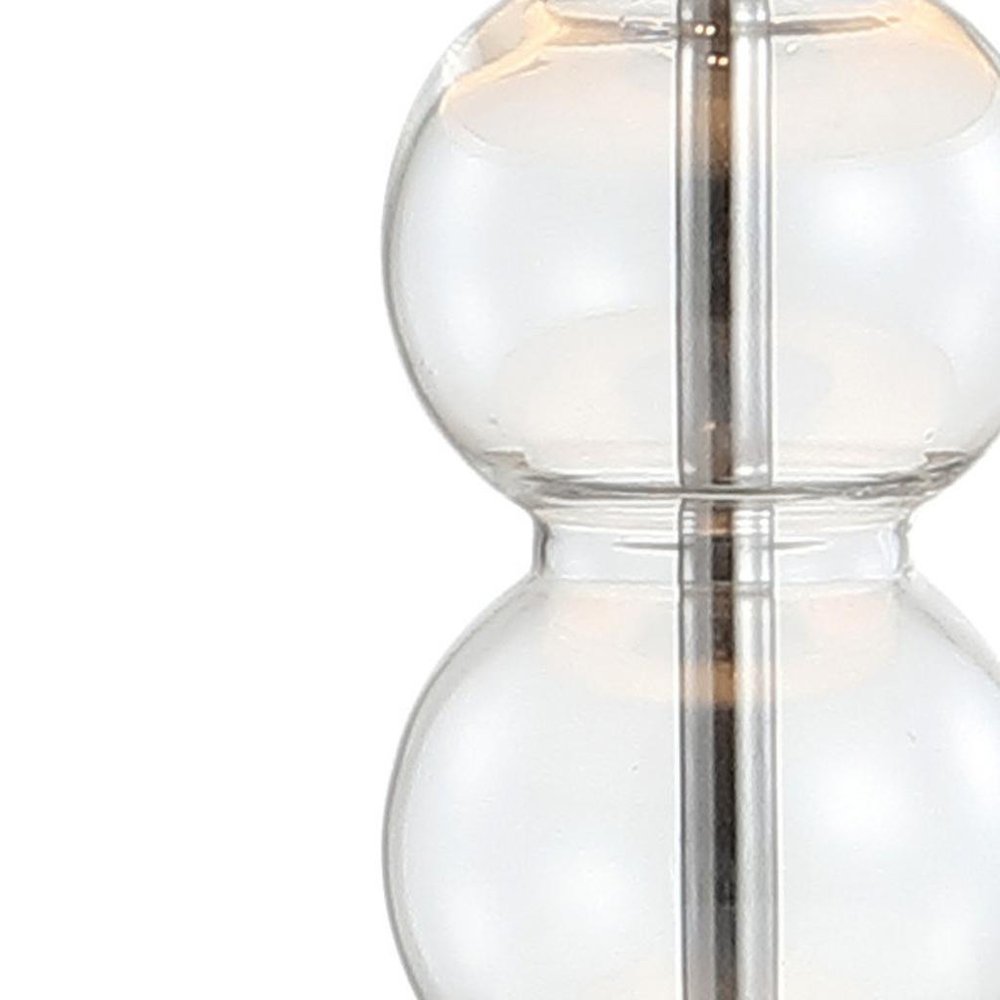 21" Silver Novelty Table Lamp LED With Globe Shade