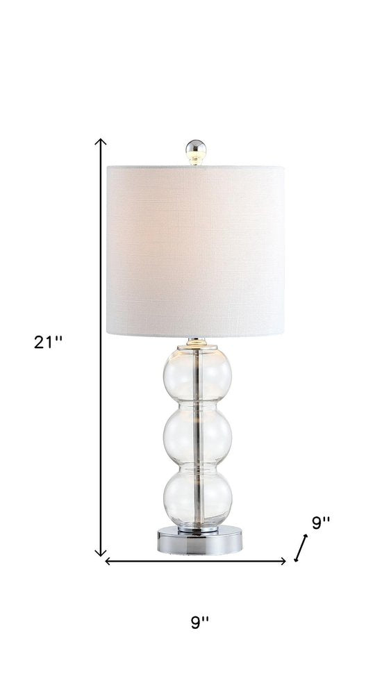 21" Silver Novelty Table Lamp LED With Globe Shade