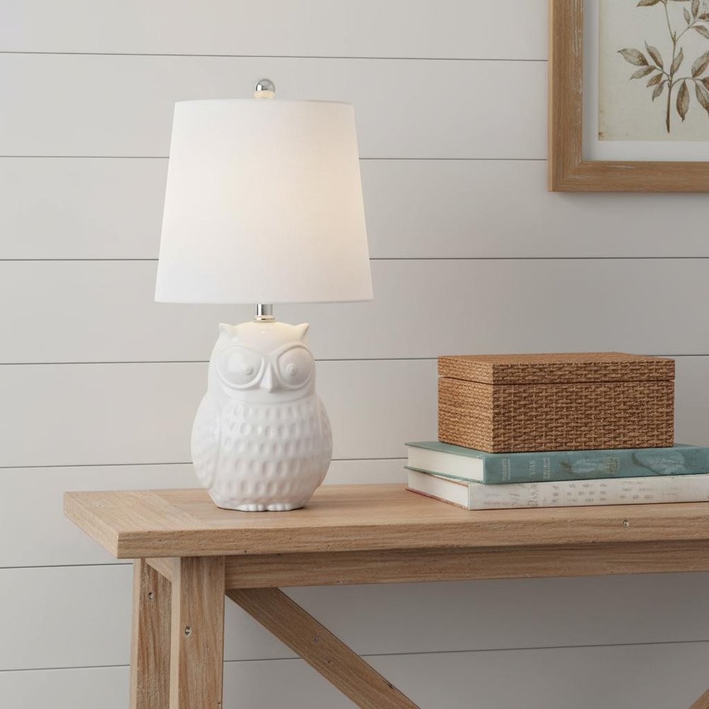 21" Clear Novelty Desk Lamp LED With Drum Shade