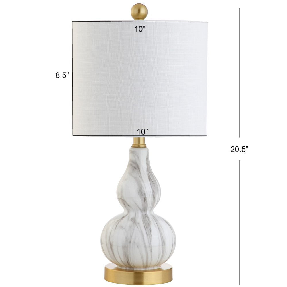21" Gold Gourd Desk Lamp LED With Drum Shade