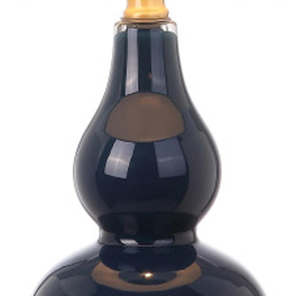 Set of Two 21" Gold Gourd Desk Lamps LED With Drum Shades