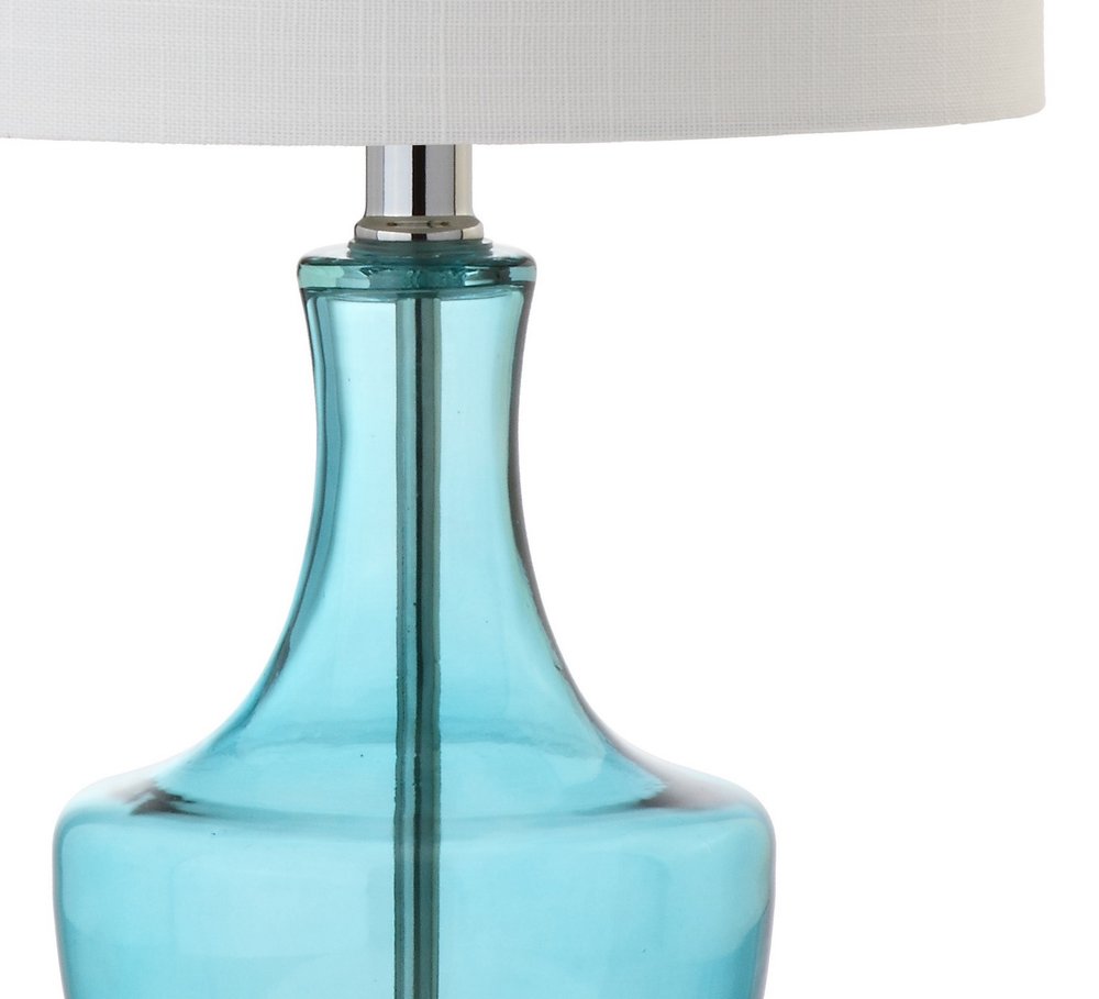 20" Silver Gourd Desk Lamp LED With Drum Shade