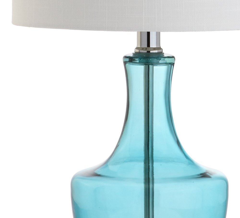 20" Silver Gourd Desk Lamp LED With Drum Shade