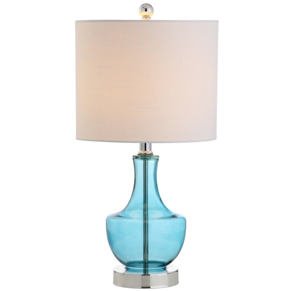 20" Silver Gourd Desk Lamp LED With Drum Shade