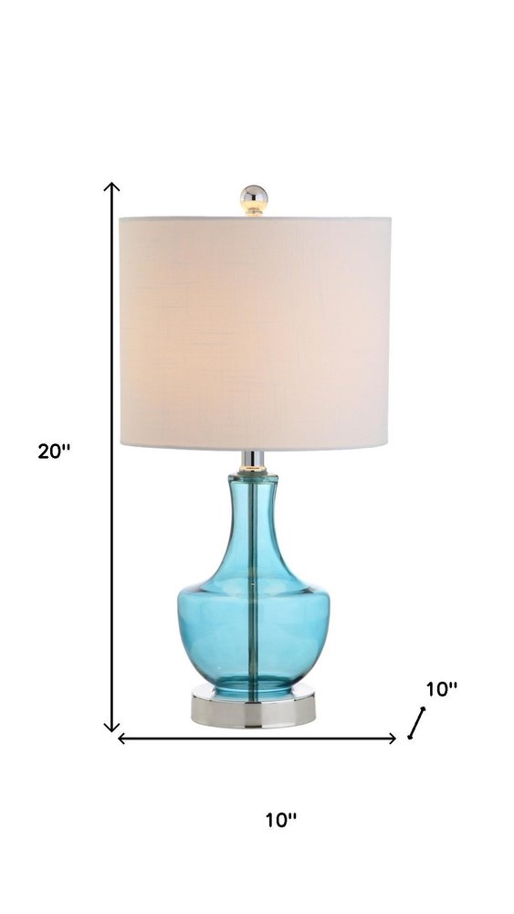 20" Silver Gourd Desk Lamp LED With Drum Shade