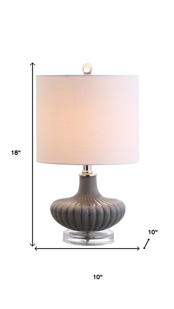 18" Clear Novelty Table Lamp LED With Drum Shade