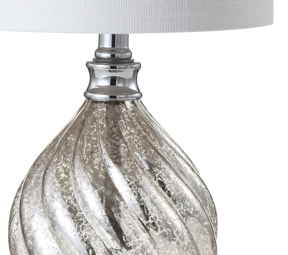 21" Silver Novelty Table Lamp LED With Globe Shade