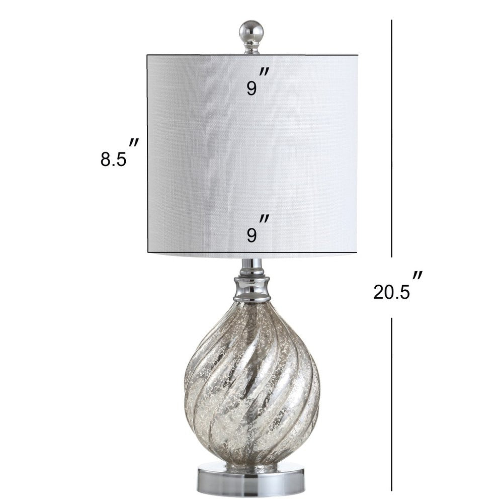 21" Silver Novelty Table Lamp LED With Globe Shade