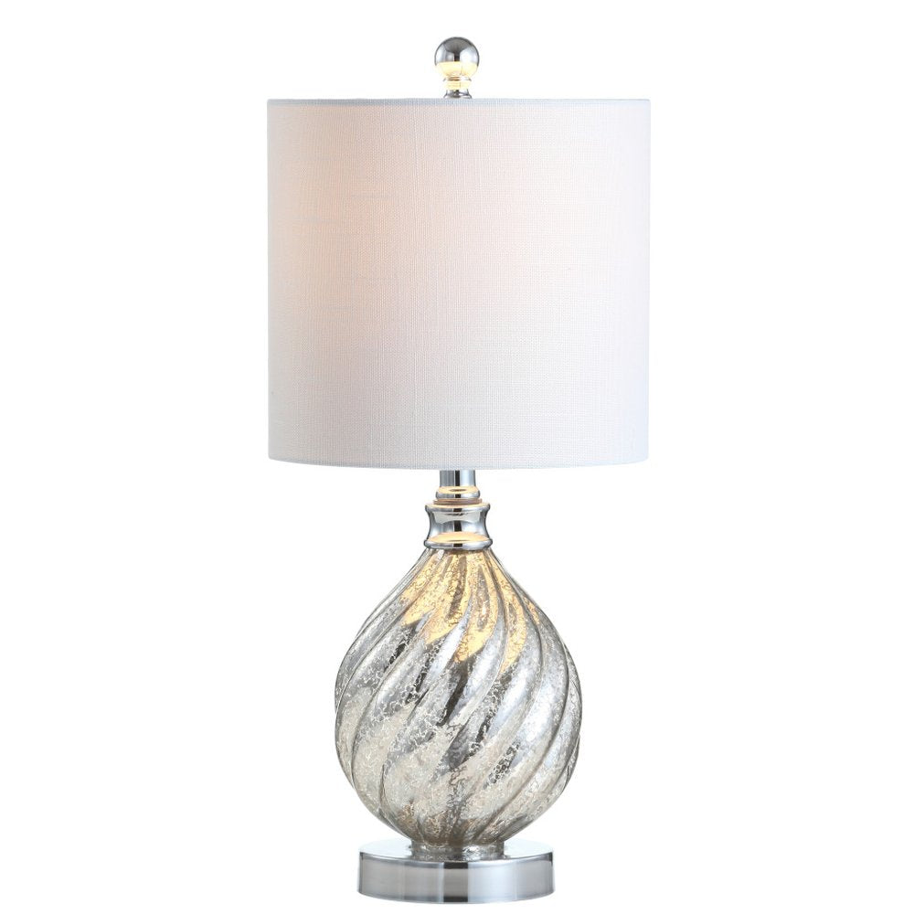 21" Silver Novelty Table Lamp LED With Globe Shade