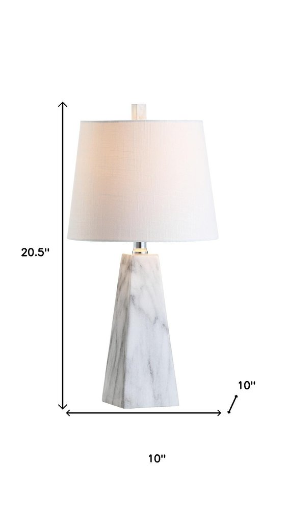 21" White Novelty Table Lamp LED With Empire Shade