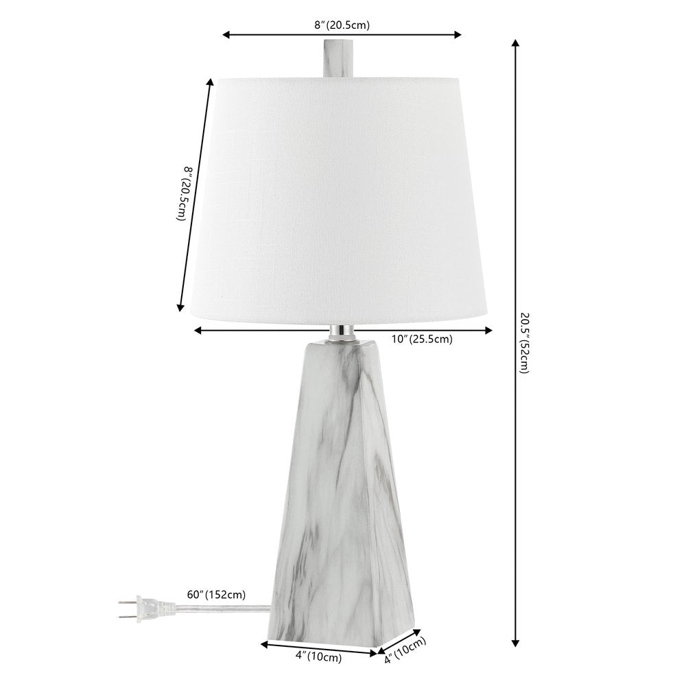 Set of Two 21" White Novelty Table Lamps LED With Empire Shades