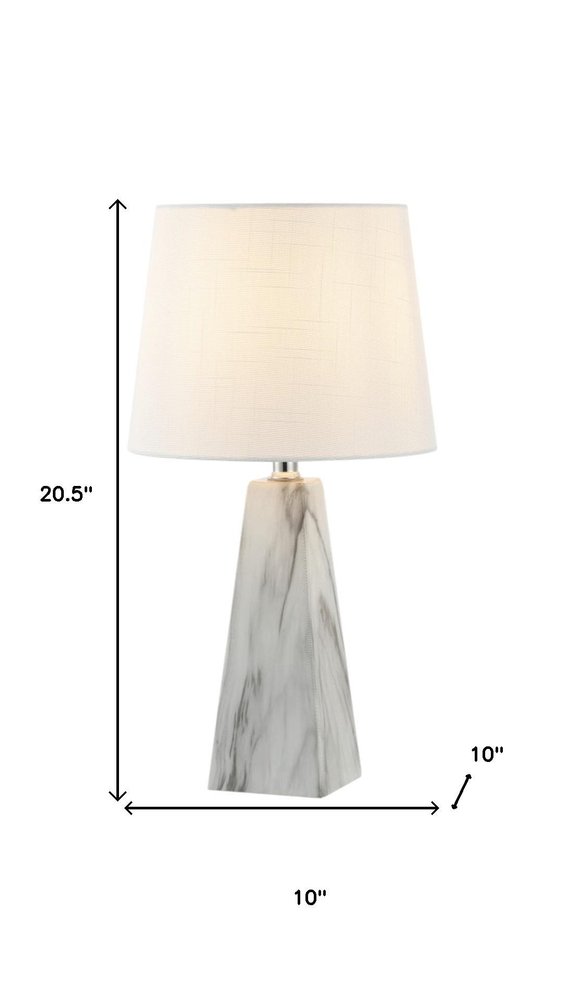 Set of Two 21" White Novelty Table Lamps LED With Empire Shades