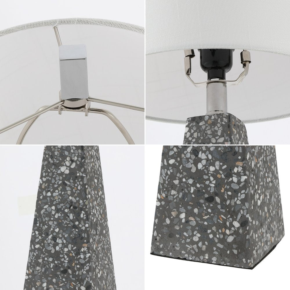 Set of Two 21" Gray Novelty Table Lamps LED With Empire Shades
