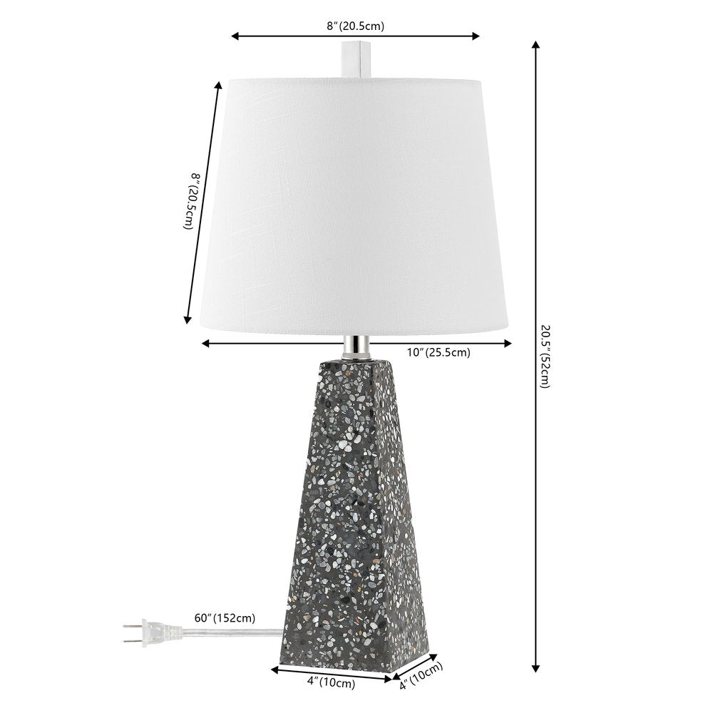 Set of Two 21" Gray Novelty Table Lamps LED With Empire Shades