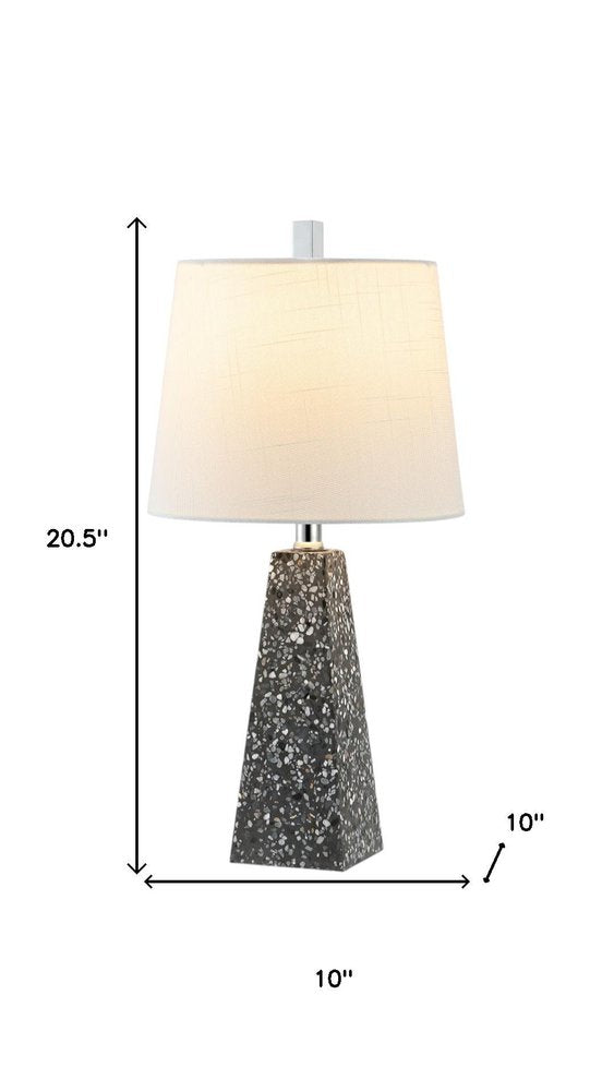 Set of Two 21" Gray Novelty Table Lamps LED With Empire Shades