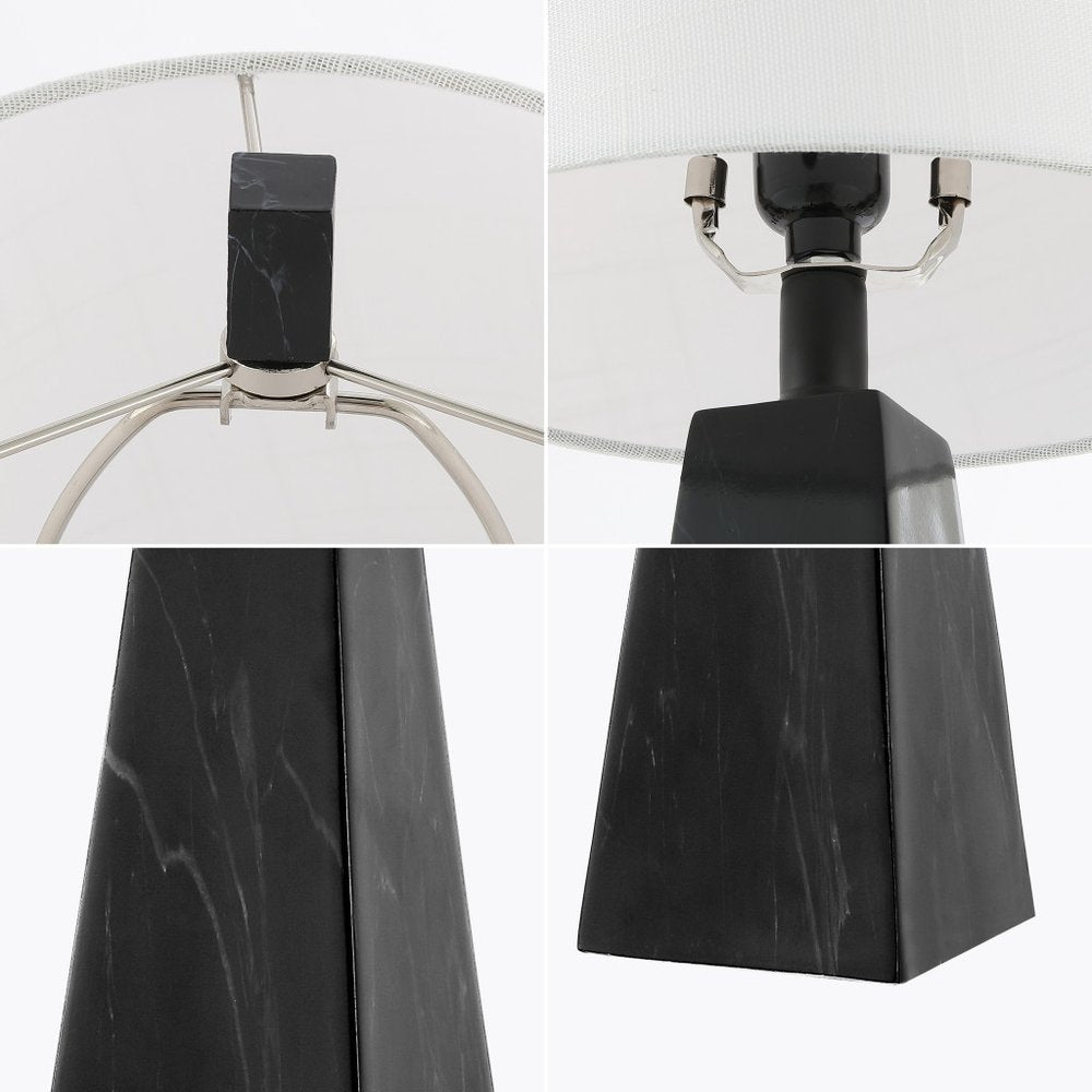 Set of Two 21" Black Novelty Table Lamps LED With Empire Shades