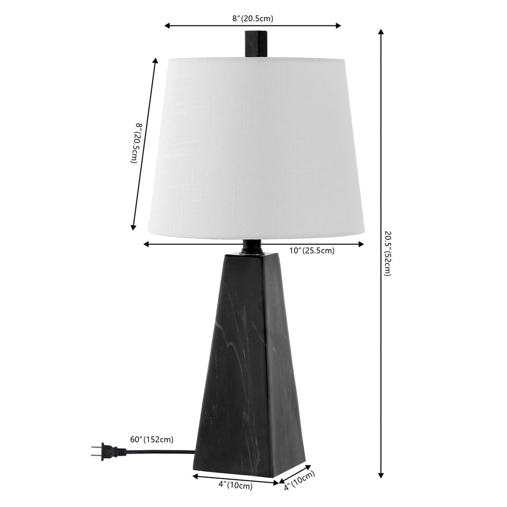 Set of Two 21" Black Novelty Table Lamps LED With Empire Shades