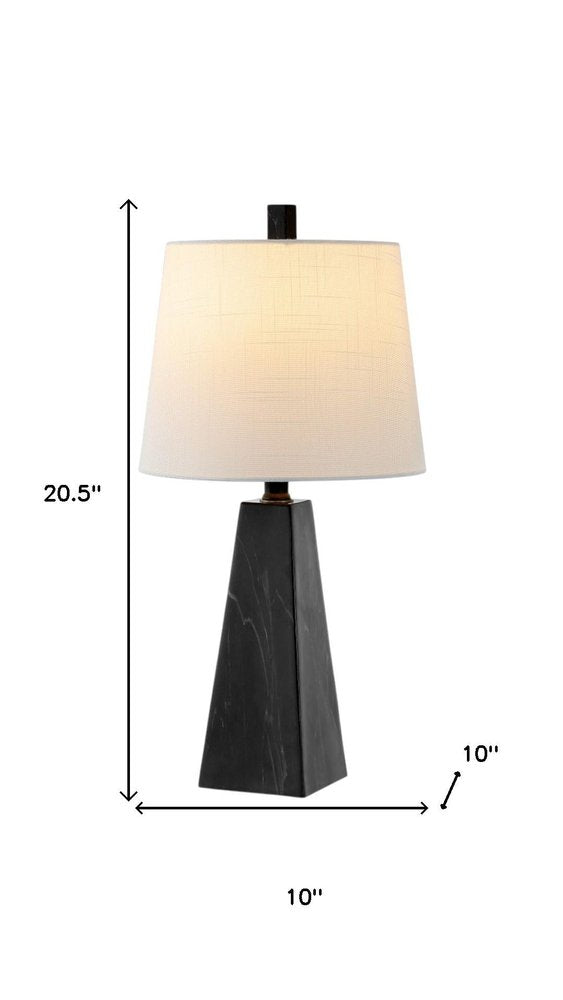 Set of Two 21" Black Novelty Table Lamps LED With Empire Shades