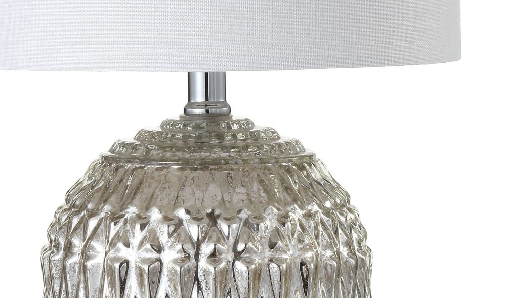 21" Silver Novelty Table Lamp LED With Globe Shade