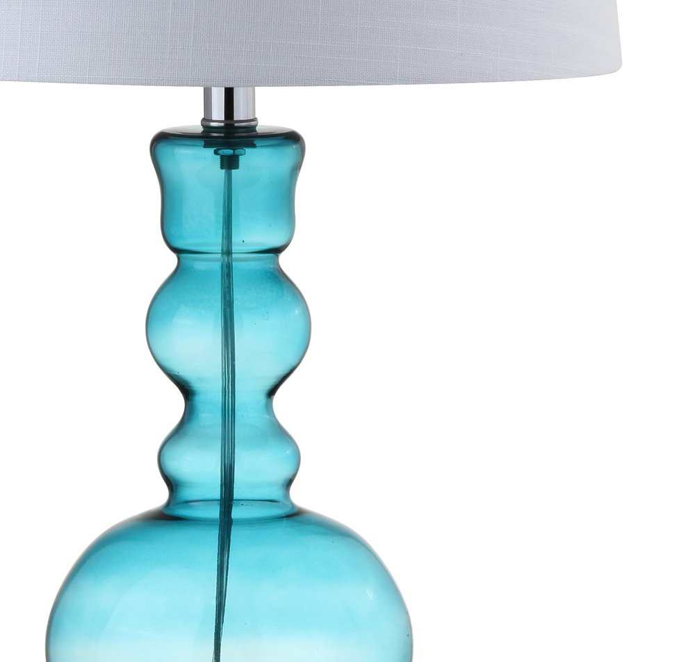 Set of Two 29" Blue Novelty Table Lamps LED With Drum Shades