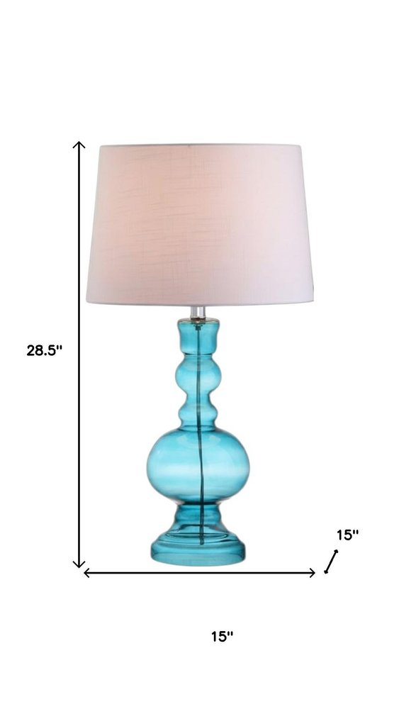 Set of Two 29" Blue Novelty Table Lamps LED With Drum Shades