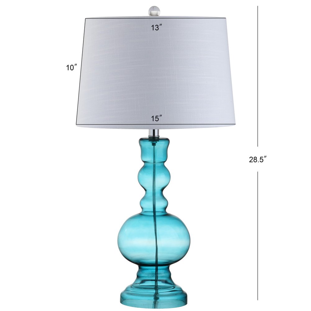 Set of Two 29" Blue Novelty Table Lamps LED With Drum Shades