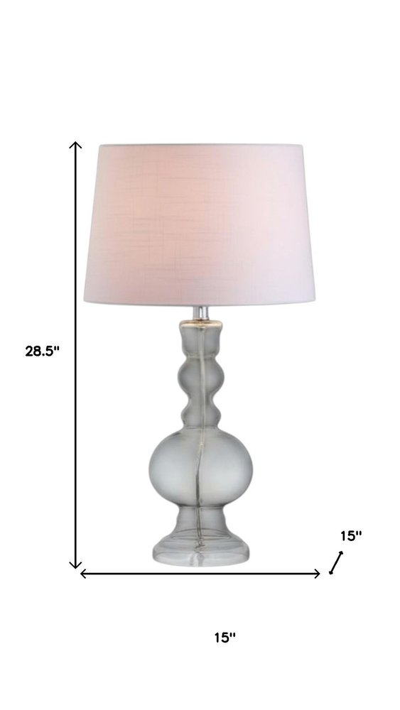 Set of Two 29" Clear Novelty Table Lamps LED With Drum Shades