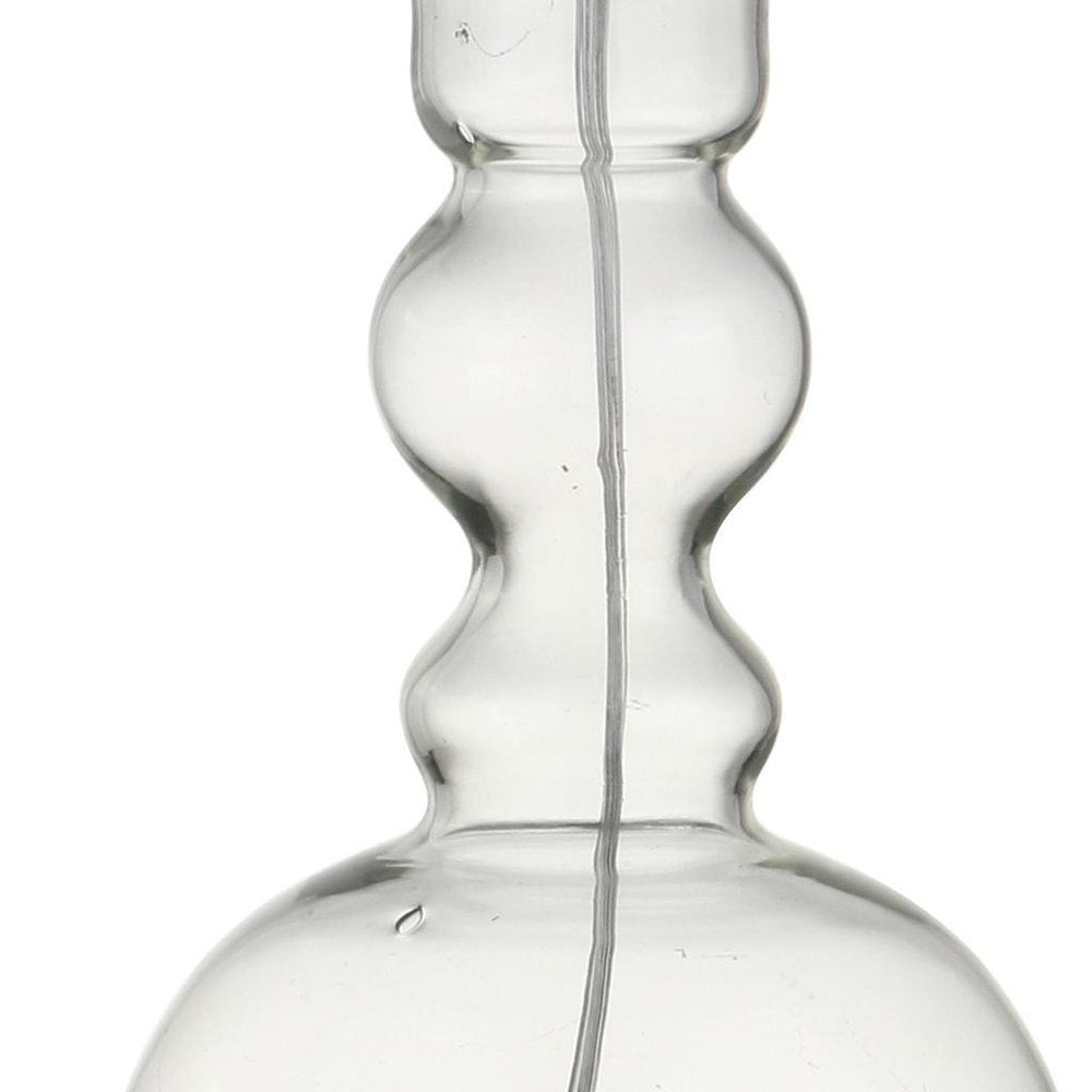 Set of Two 29" Clear Novelty Table Lamps LED With Drum Shades