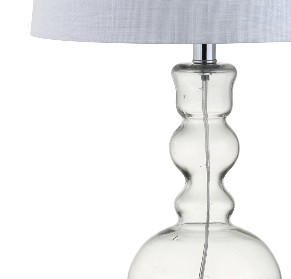 Set of Two 29" Clear Novelty Table Lamps LED With Drum Shades