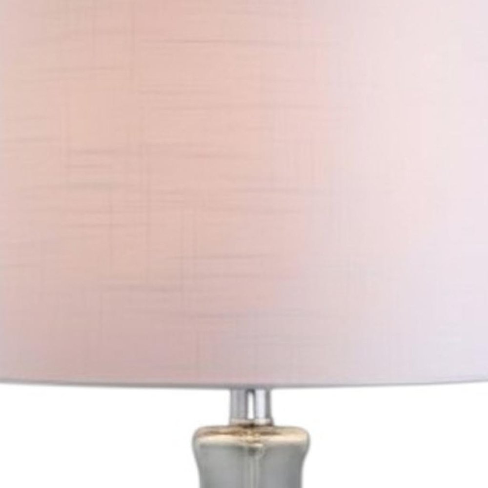 Set of Two 29" Clear Novelty Table Lamps LED With Drum Shades